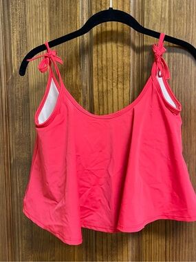 Red Kortni Jeane Small Swing Flowy Tankini Swim Top